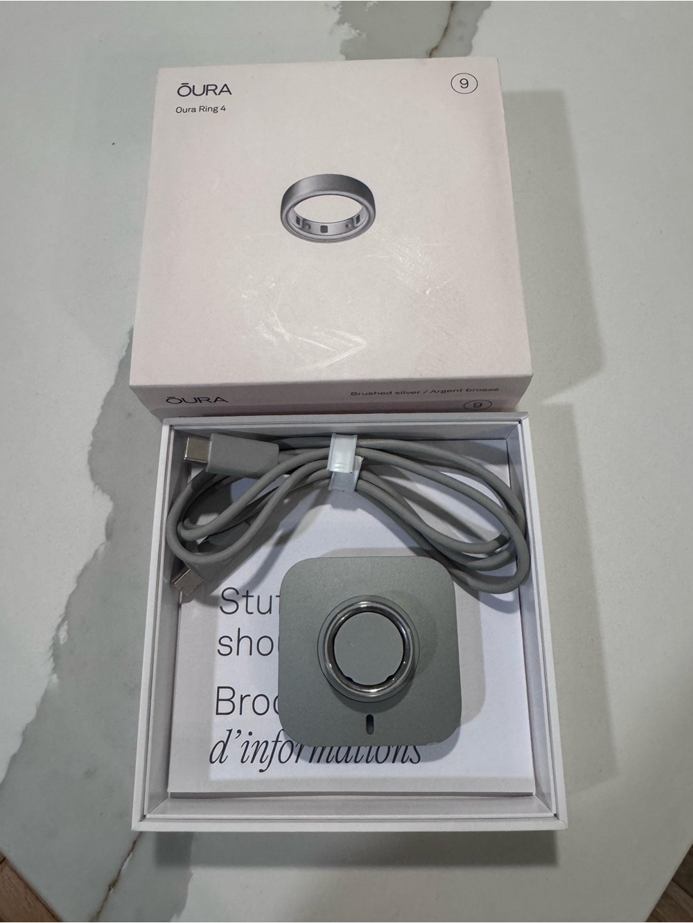 Oura Ring Gen 4 brushed silver size 9